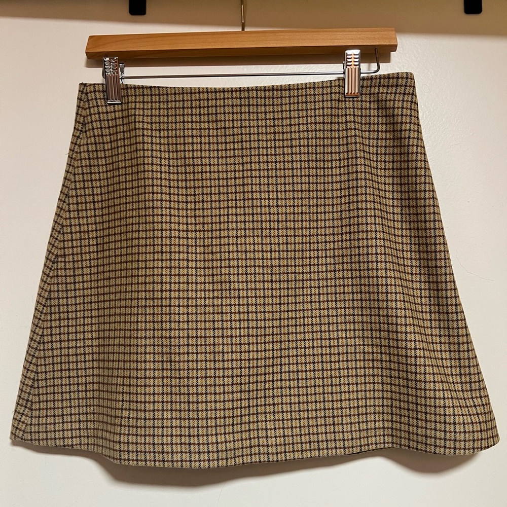 Wilfred Brown Tan A-Line Mini Skirt